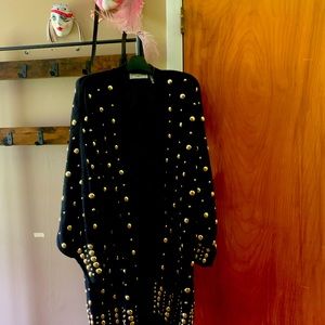 80’s Bonnie Boerer black studded cardigan
